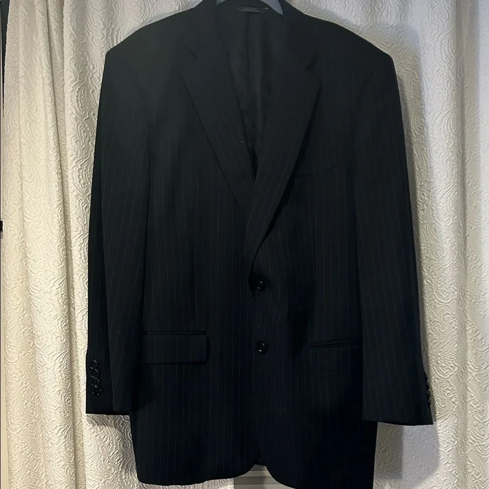 Brooks Brothers 100% Wool Makers and Merchants 1818 Black Pinstripe Blazer